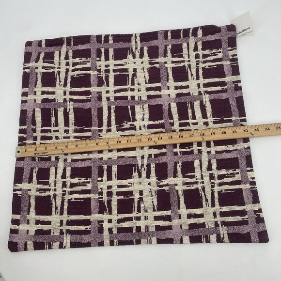 Crate and Barrel Purple Geometric Abstract Pattern Pillow Cover 23" x 23" QTY 3 - Picture 4 of 11